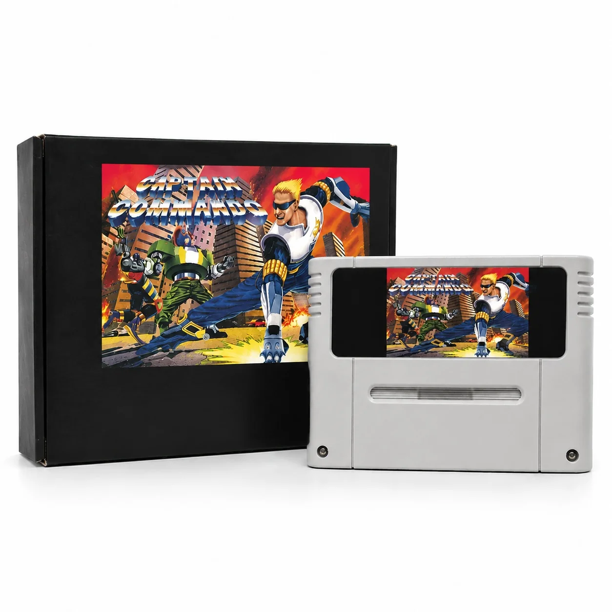 Kapitan Komando 16-Bitowa Retro Reprodukcja Kasety Arcade Action Sci-Fi Brawler Wersja PAL z Opcją Pudełka Detalicznego (CIB)