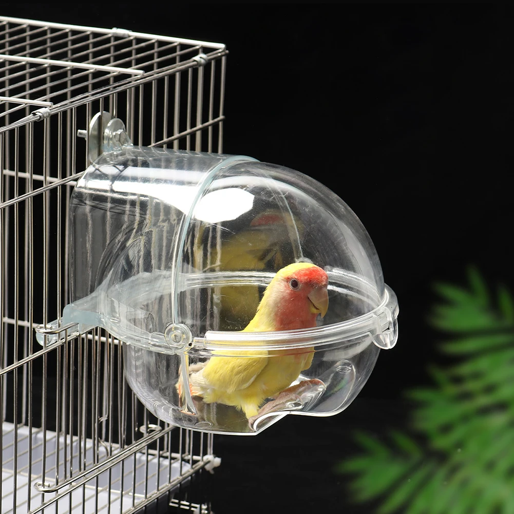 Parrot Bath Tub Bird Shower Box Transparent Bathing Tub External Bath Device Cage Accessories Bird Supplies