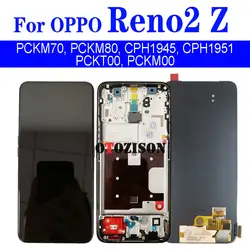 Reno2 Z LCD With Frame For OPPO Reno 2Z LCD CPH1945 CPH1951 Display Screen Touch Digitizer Assembly Replacement Reno2Z Screen