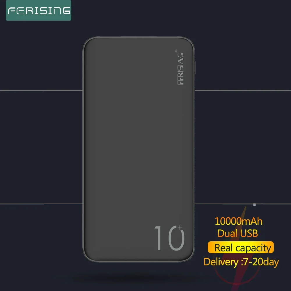 FERISING Potable External Battery 10000 mAh for Xiaomi Redmi Power Bank 10000 mAh Pover Bank Fast Charge Phone Charger Powerbank