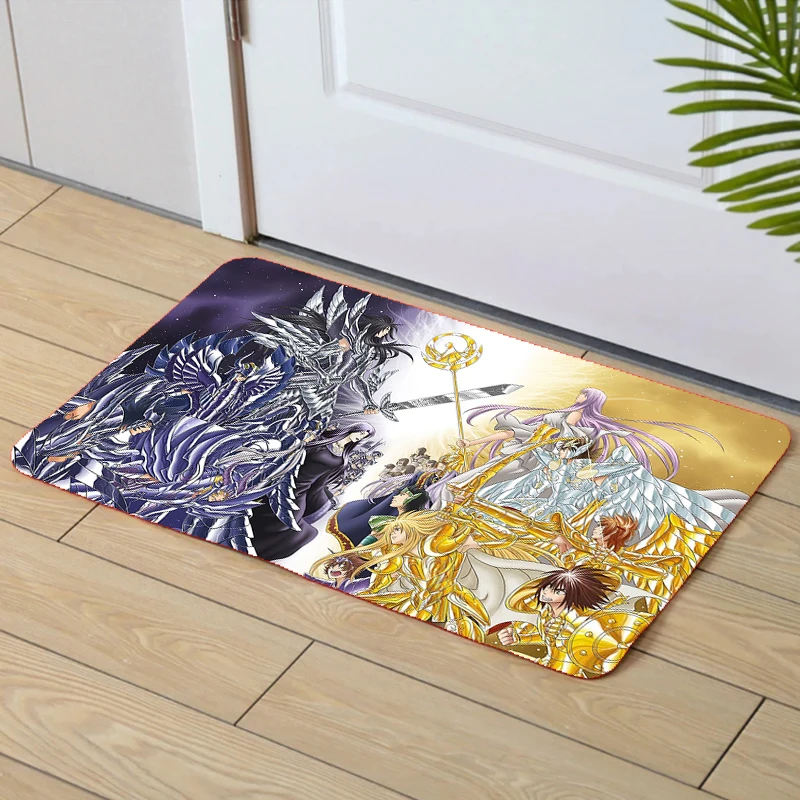 

Bathroom Mat Knights of the Zodiac Kids Carpet House Entrance Mat Bathroom Floor Mats Home Decoration Rug Carpet Living Room