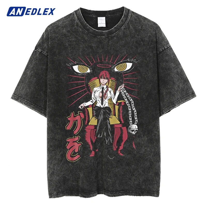 

Men Streetwear Vintage T Shirt Harajuku Japanese Anime Girl Print T Shirt Summer Loose Cotton Tshirt Hip Hop Oversized Tees Tops