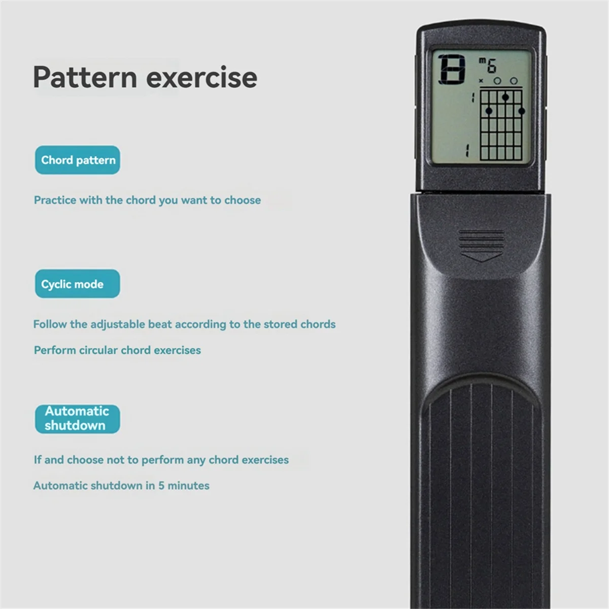 

AA85 Pocket Guitar Chord Trainer Guitar Practice Tool with Screen 6 Frets Guitar Finger Trainer for Guitar Practice