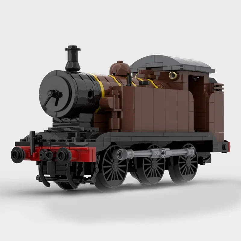 485pcs MOC Brown LBSC Railway E2 Class 0-6-0 Tank Engine Building Block Kit Cargo Carriage Vehicle Car Brick Model Toy Kid Gift