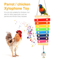 Bird Chicken Xylophone Toy Wooden Suspensible Bird Cage Accessories Musical Toy with 8 Keys for Chicken Bird Parrot Macaw Hens