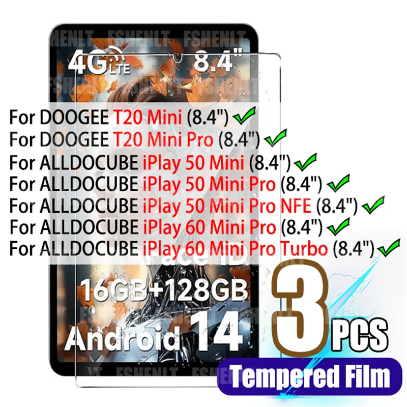 Screen Protector For 8.4 inch ALLDOCUBE iPlay 50 Mini/Mini Pro/Mini Pro NFE/ iPlay 60 MiNi Pro/Turbo/ DOOGEE T20 Mini/Mini Pro