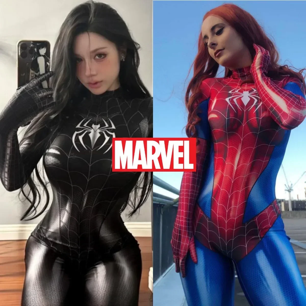 Marvel Cosplay Sexy Black Cat  Costume Spider Women Superhero  Halloween Costume Christmas Tight 3d Printing Jumpuit Bodysuit To