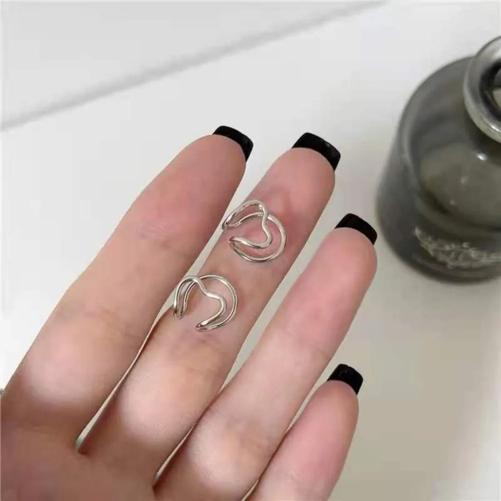 

1pc Fashion Y2K Hollow Heart Clip Earrings Non-piercing Korea No-Piercing Earrings Harajuku Jewelry Silver Heart Ear Clip Girls