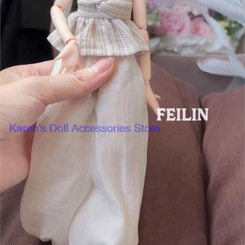 

2026 модный стиль, 2 шт., топ на бретельках Blythe/landoudou + брюки-фонарики (подходит для Lulu,ymy24,Ob22,24,26,zone, Дженни)