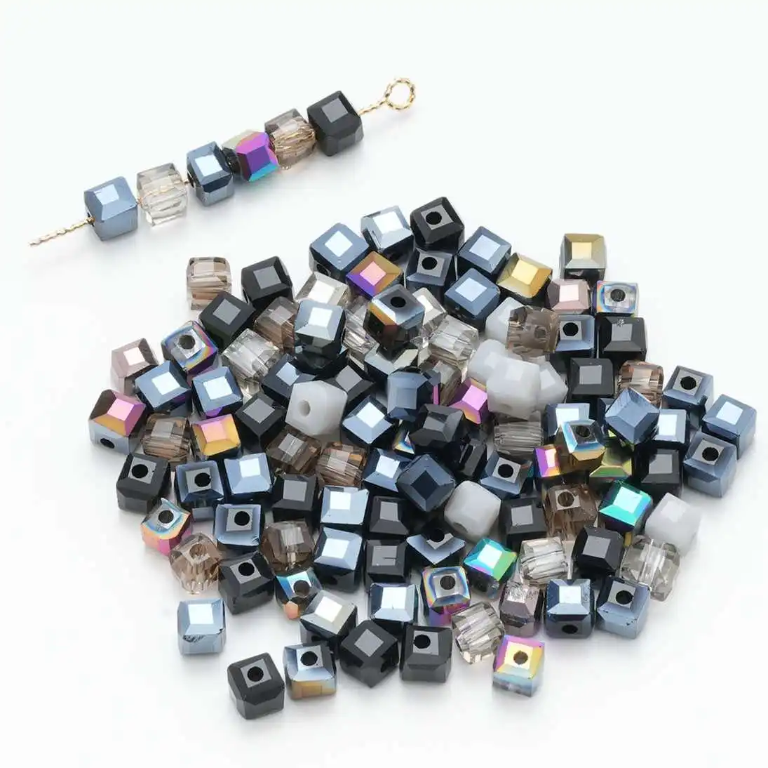 

Square Crystal Glass Beads for Jewelry Making, Black Theme, DIY Bracelet Necklace Pendant & Sewing Accessories 3/4/6mm