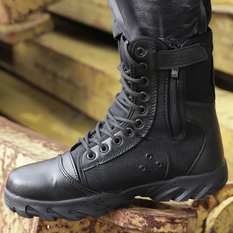 جديد الرجال الصحراء أحذية قتالية الجانب سستة الأحذية القتالية في الهواء الطلق المضادة للانزلاق مقاومة للاهتراء المشي لمسافات طويلة في الهواء الطلق أحذية الرجال أحذية رياضية جودة #5