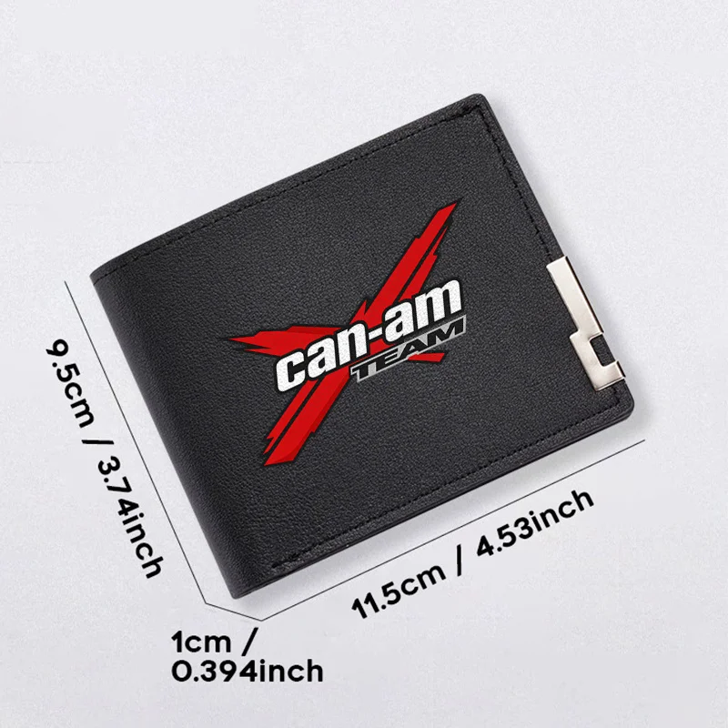 CAN AM TEAM LOGO Portafoglio corto da uomo in pelle PU LEGGERO DURABILE BUSINESS STILE DORIGINALE Usa per tutti i giorni DESIGN DI MODA