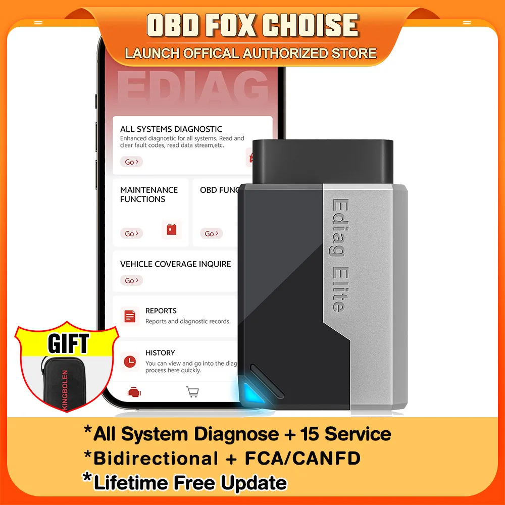 KINGBOLEN EDIAG ELITE Lifetime Free Update All System Car Diagnostic Tool Bidirectional OBD2 Scanner 15 Service Active Tester