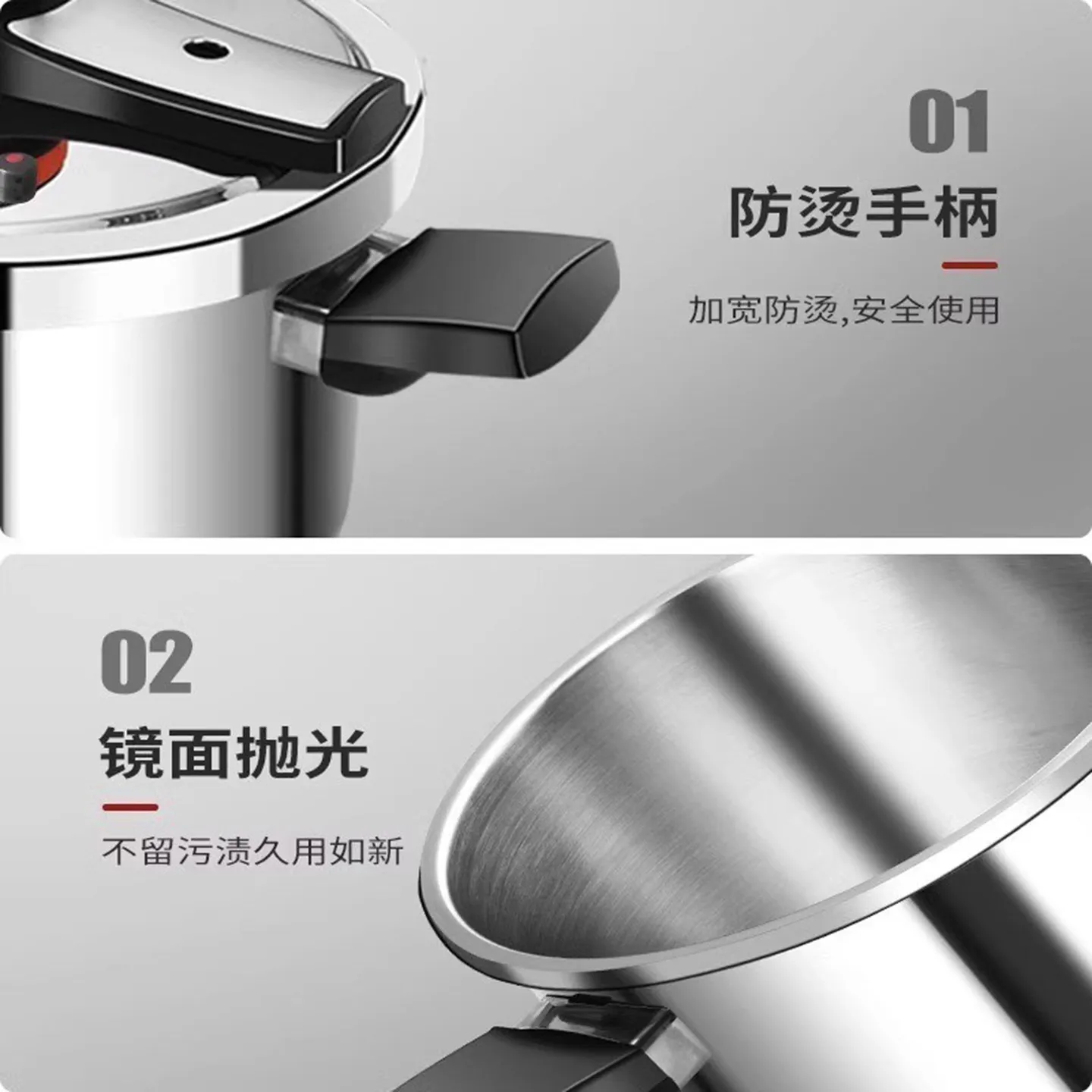 

304 Stainless Steel Explosion-Proof Pressure Cooker - Universal for Gas & Induction Cooker