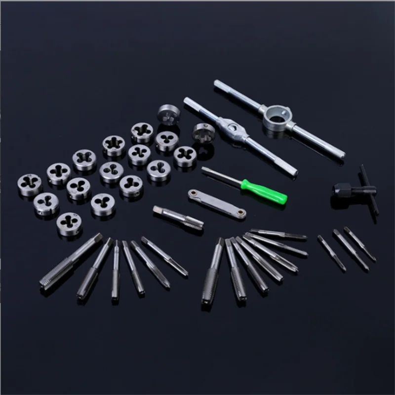 12/20/40pcs tap die set M3-M12, tool combination for manual internal and external thread tapping, thread repair drilling