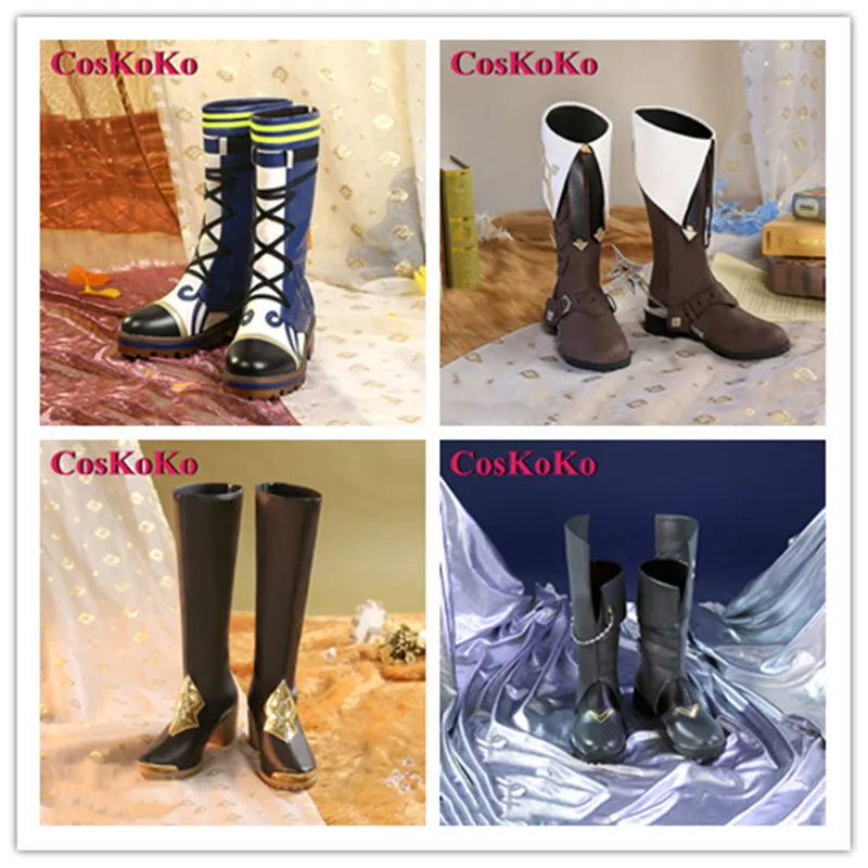 CosKoKo Tighnari/Alhaitham/Tartaglia Shoes Cosplay Game Genshin Impact Fashion Universal High Boots Party Role Play Accessories