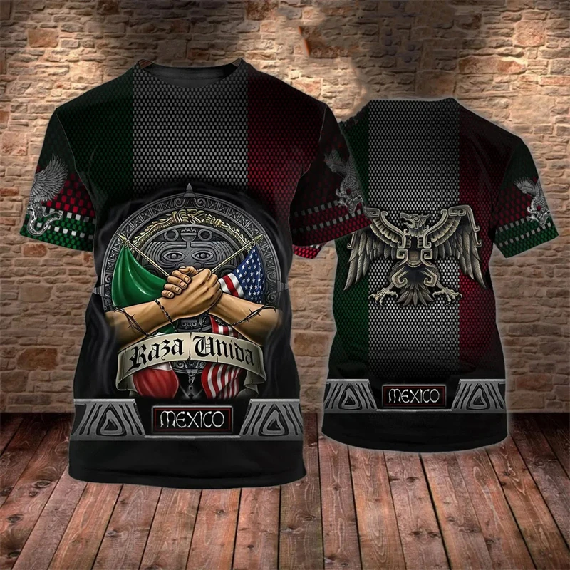 

New Summer Mexico Flag 3D Printed Men's Short Sleeve T Shirt Fashion Casual Streetwear Short Women T-shirt Tops Streetwear Men