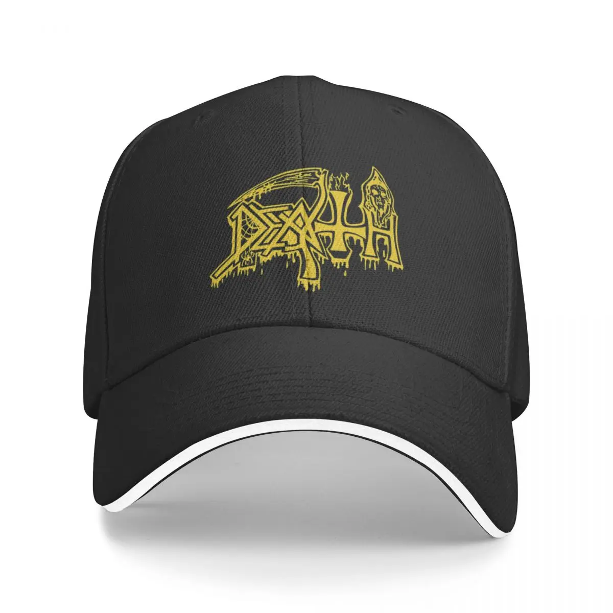 

Death (Transparent) Old School Retro Yellow Baseball Cap Anime Bobble Hat Snap Back Hat fishing hat Golf Women Men's