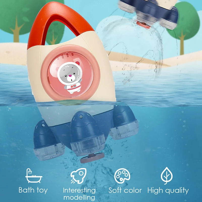 Jouets de baignoire en forme de fusée spatiale pour bébé, jouets d'eau pulvérisés pour tout-petits, jouets de piscine amusants, meilleur cadeau pour les enfants