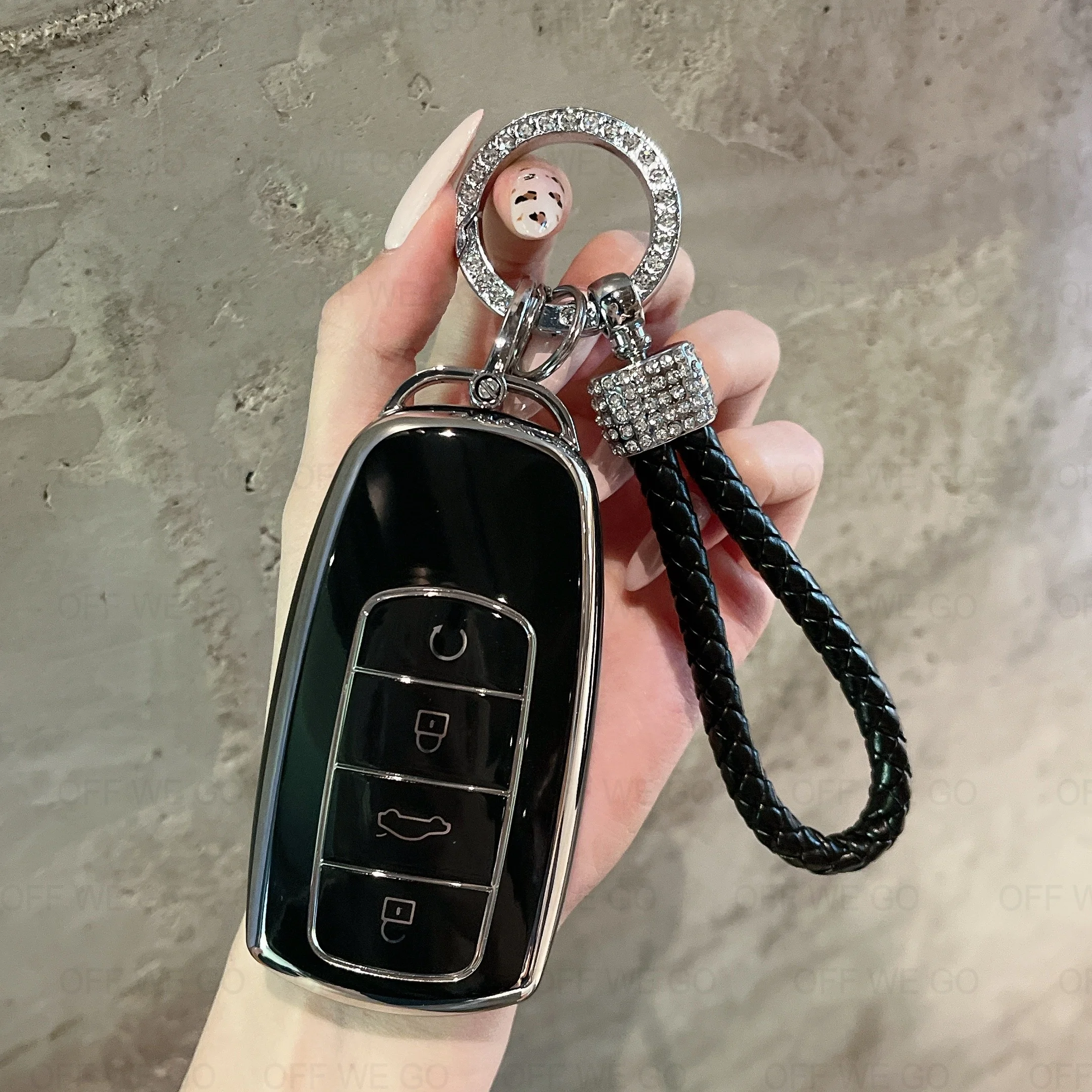 Auto-Schlüsselhülle aus Leder mit Schlüsselring-Set für Chery Omoda 5 C5 Tigo 7 8 Pro Max Tigo 7 8 Plus Arrizo 5 Plus Jaecoo 2023 Schlüsselanhänger – Detail 10