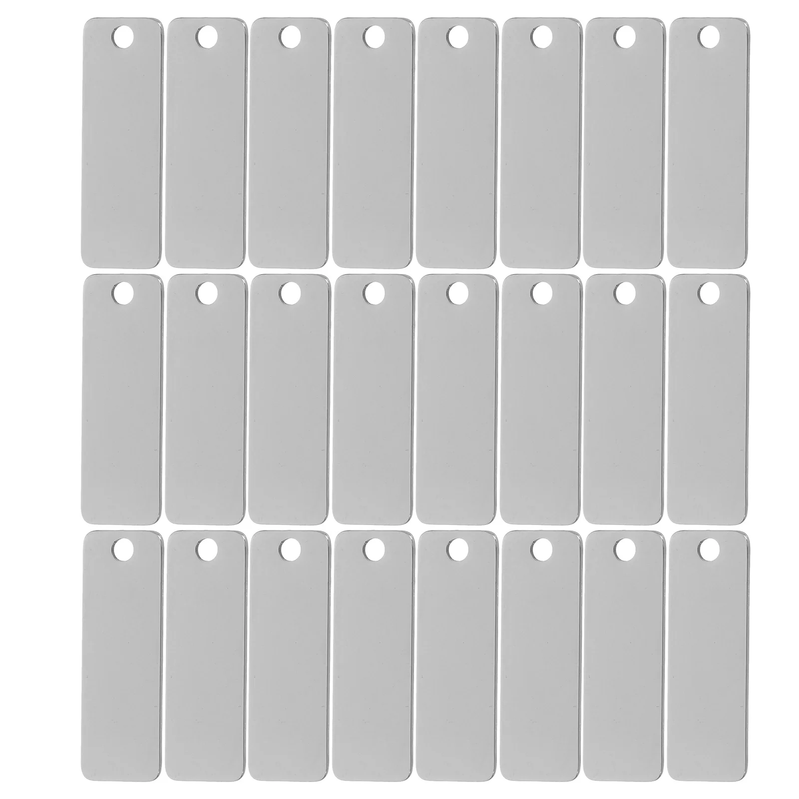 

25Pcs Stainless Steel Keychain Blanks Rectangle Polished Mirror Finish Metal Tags Suitable for Jewelry Making Bag Charm