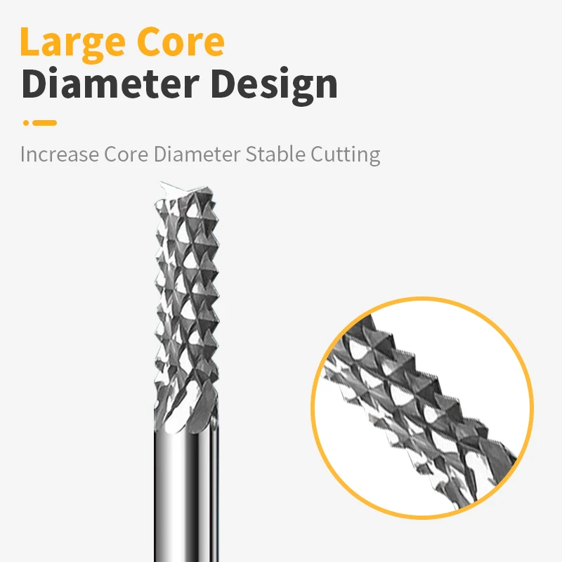 Kerseo Carbide Corn End MillIng Cutter Teeth Engraving CNC Machine Bit 3.175 4 6mm for PCB Bakelite Plate Wood Plastic 1pcs