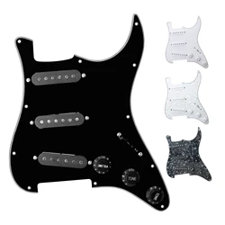 Electric Guitar Pickguard Pickups Loaded Prewired Black 11 Hole Single Coil Pickguard Pickups Parts for FD ST Style Guitar