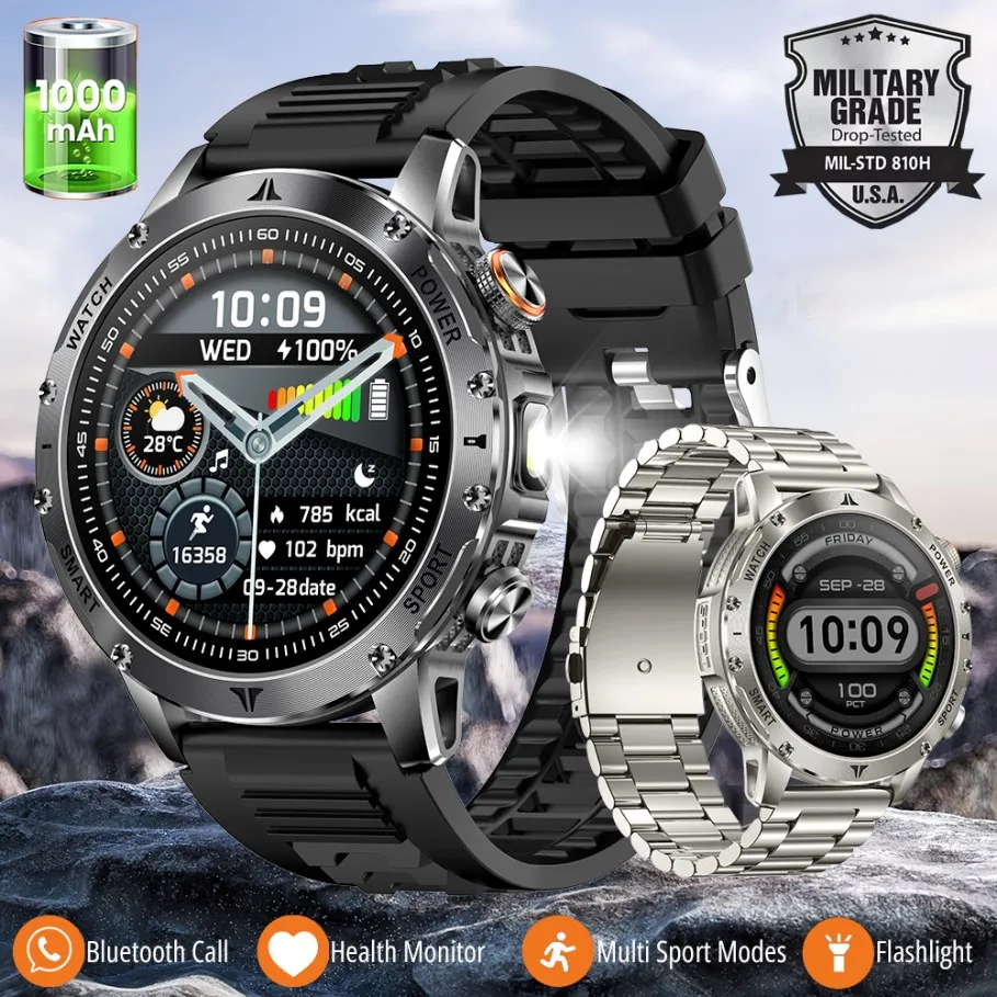 

Military 1000mAh Large Battery Smart Watch Bluetooth Call Sports Smartwatch Electronics Watches for Man Android Xiaomi 2025 New