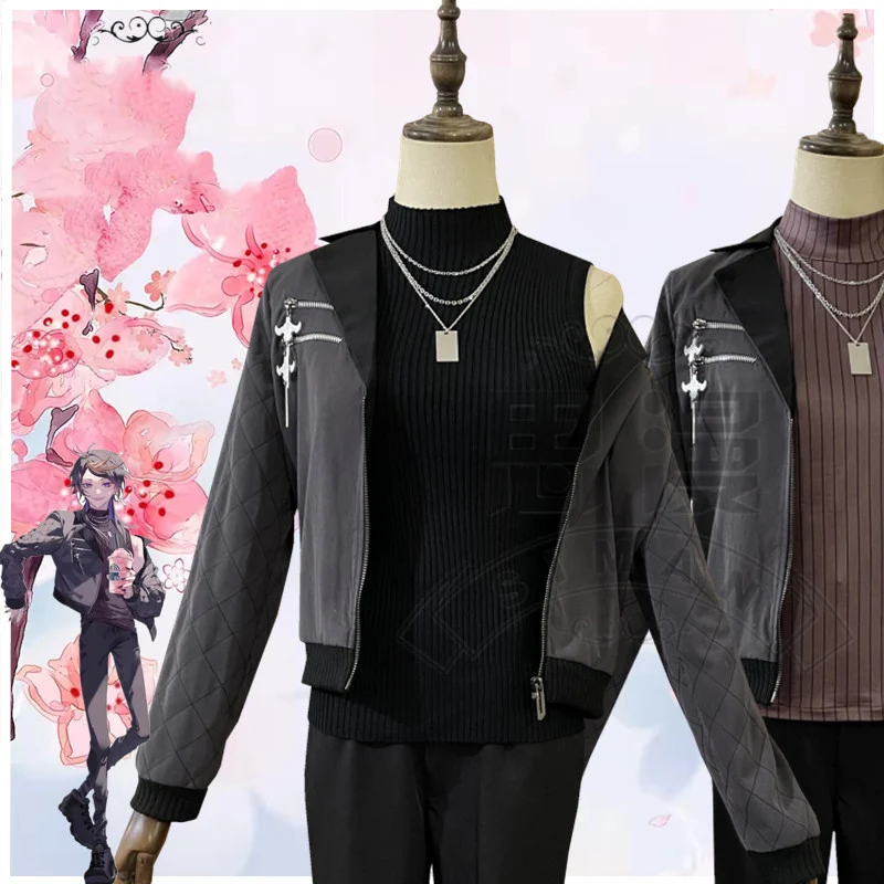 

COS-HoHo Anime Vtuber Nijisanji Shu Yamino Sakura Bloom Game Suit Handsome Uniform Cosplay Costume Halloween Party Outfit