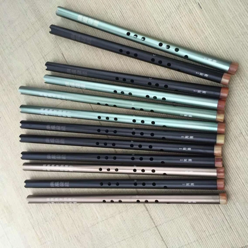 8 Holes Aluminum Alloy Flute B Flat/C Key Performance Short Xiao Adult Children Blowing Practice Flutes Portable Wind Instrument