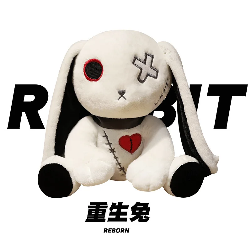 23CM Leuke Cartoon Halloween Dark Reborn Crazy Rabbit Pop Kussen Speelgoed Spooky Gothic Bunny Knuffel Knuffel Verjaardagscadeau