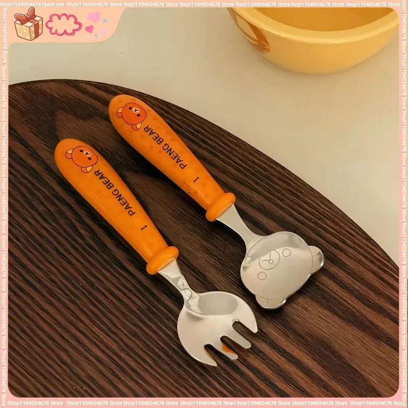 Cuchara y Tenedor de Frutas Kawaii con Diseño de Oso Rilakkuma, Cuchara de Sandía para Helado, Cuchara Creativa de Dibujos Animados para Sopa y Arroz, Regalos para el Hogar