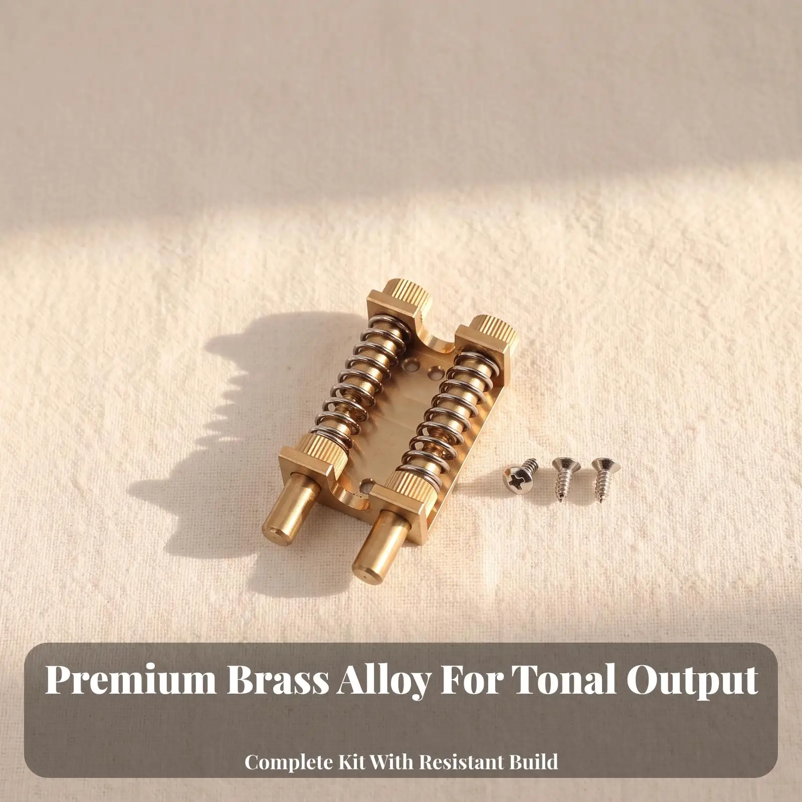 Solid Brass Guitar String Bridge with Pre Drilled Base Plate for Guitar Accessories Upgrade