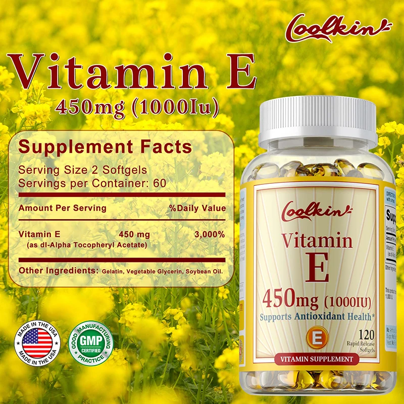 Vitamin E Capsules 450mg - Anti-oxidation, Anti-aging, Improve Skin Condition, Enhance The Immune System, Easy To Absorb