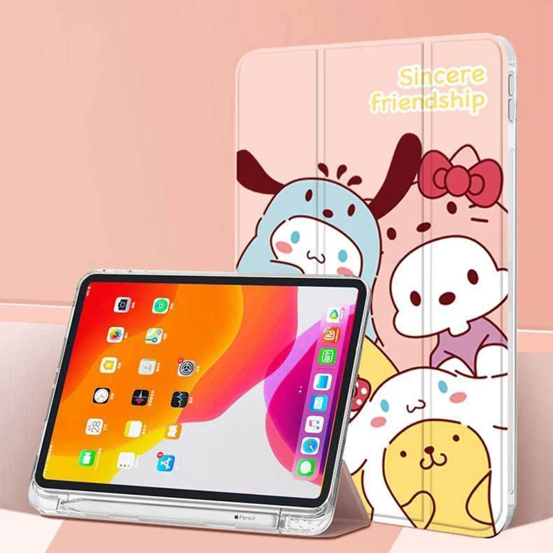 

Sanrio IPad Case For 10th Generation 10.9inch 2024 Pro Kawaii kitty Cover with Pen Slot 9th 8th 10.2inch Air4 5 mini6 Table Case