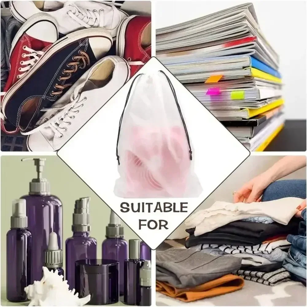 10/15 stuks draagbare reisschoen opbergtas tas met trekkoord transparant mat kleding ondergoed opbergtas make-up tas