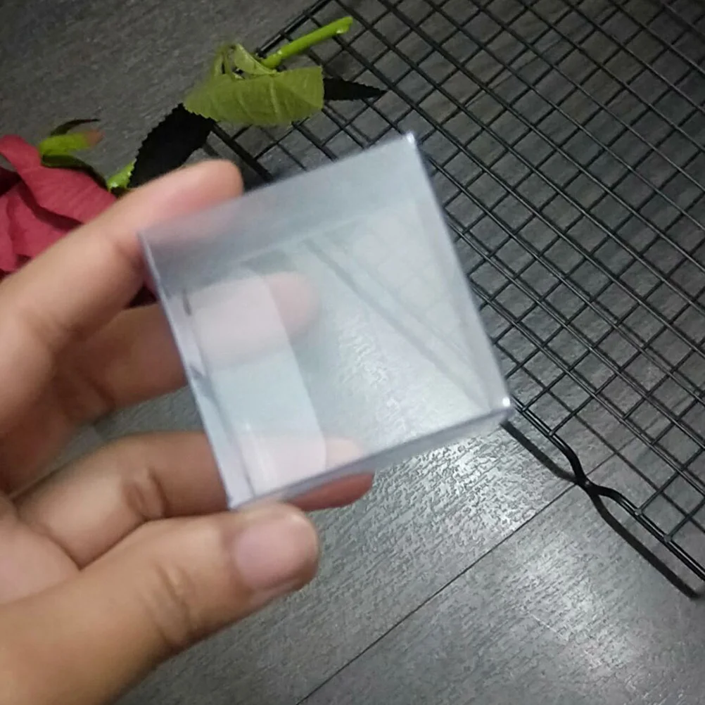 

50pcs Macaron Packaging Boxes Clear PET Material Candy Packing Gift Containers Bulk Cookie Biscuit Storage Box