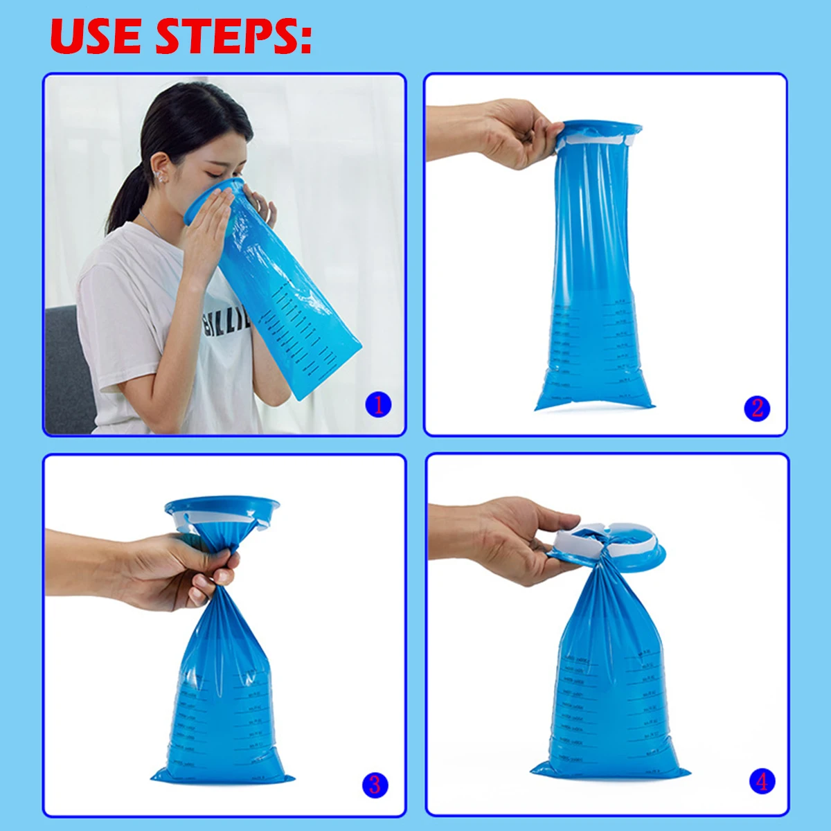 10/20/50Pcs Sick Bags 1000ML Portable Disposable Travel Car Airplane Motion Sickness Nausea Vomit Cleaning Bag Secure Leak-proof