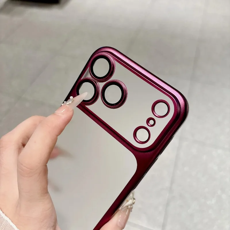 Luxuriöse Nano-Matt-Transluzente Hülle für iPhone 18 17 16 Plus 15 14 13 Pro Max mit Linsenschutz und Matter Rückseite, Hartschale – Detail 9