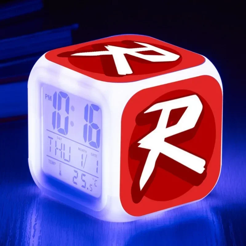 Roblox jogo led despertador digital multifuncional eletrônico decoração de mesa presente de aniversário com periférico presente de aniversário