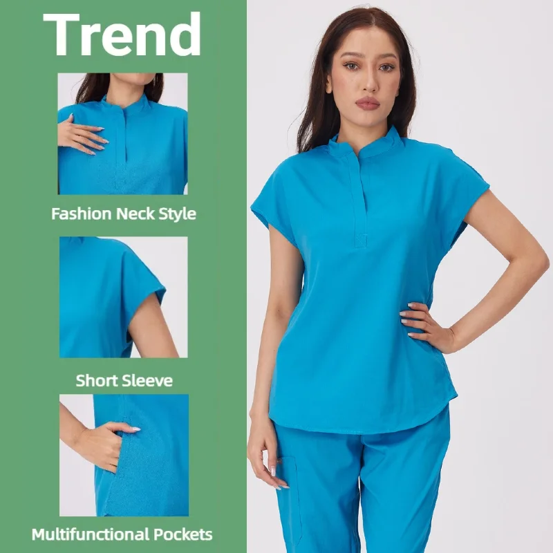 Venta al por mayor, conjuntos de uniformes médicos, traje elástico, artículos de enfermería para el cuidado de la salud, uniformes quirúrgicos Unisex, uniforme para mujer y hombre