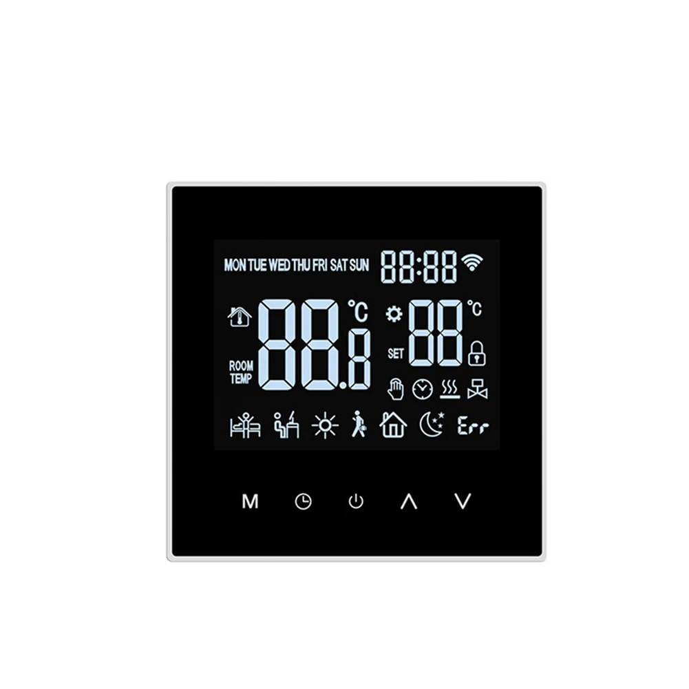 Smart Thermostat Featuring Custom Scheduling through App Wide Temperature Range and LCD Screen for Precise Heating Regulation