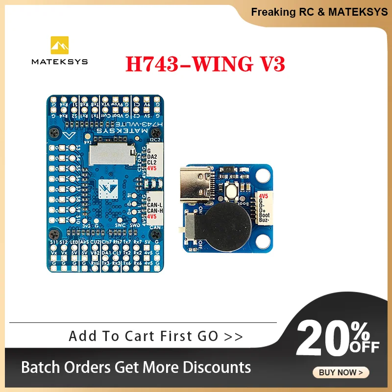 MATEK Mateksys H743-WING V3 Flight Controller FC Dual Camera Input Built-in OSD 3-8S LiPo For RC FPV Fixed-Wing