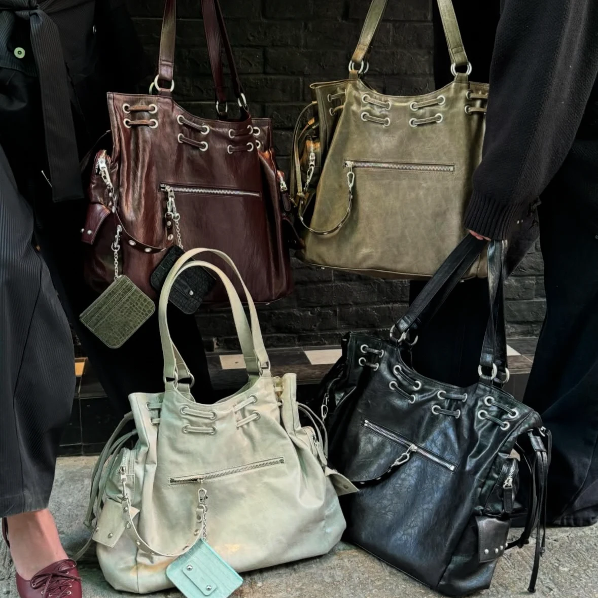 حقيبة دراجة نارية ذات علامة تجارية متخصصة، حقيبة كتف جديدة برباط وجيب برباط للنساء #2