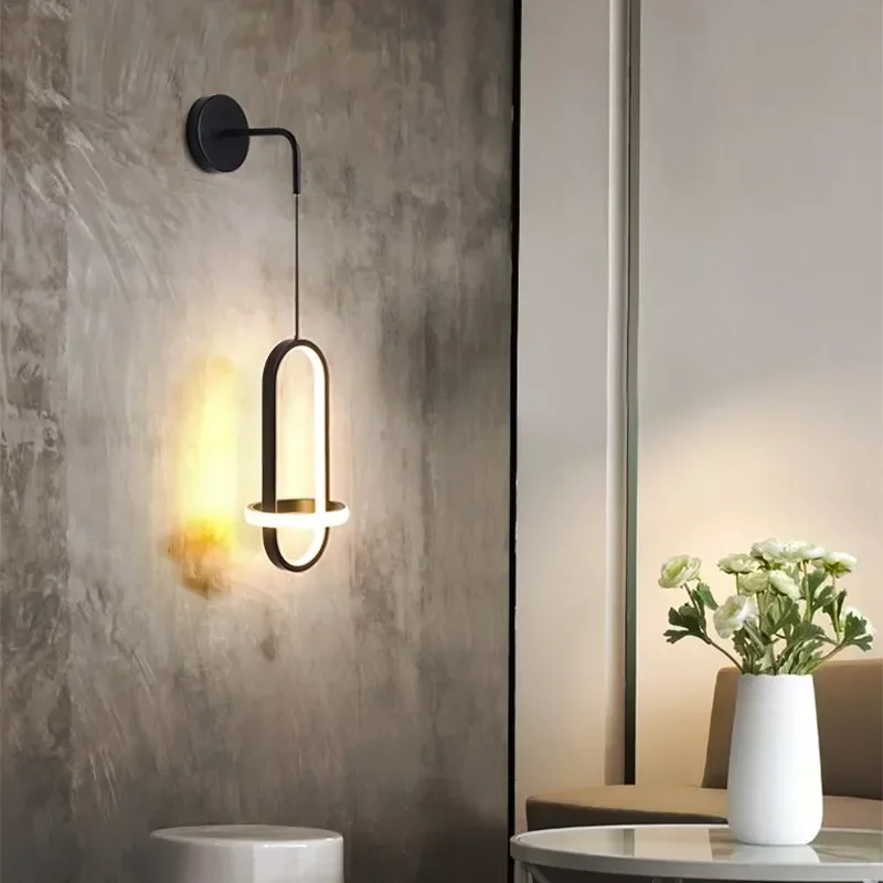 

Nordic Modern Wall Lamps Simplicity Luxury Ring Lustre Illumination Fixture Bedroom Bedside Parlor Corridor Hallway LED Sconces