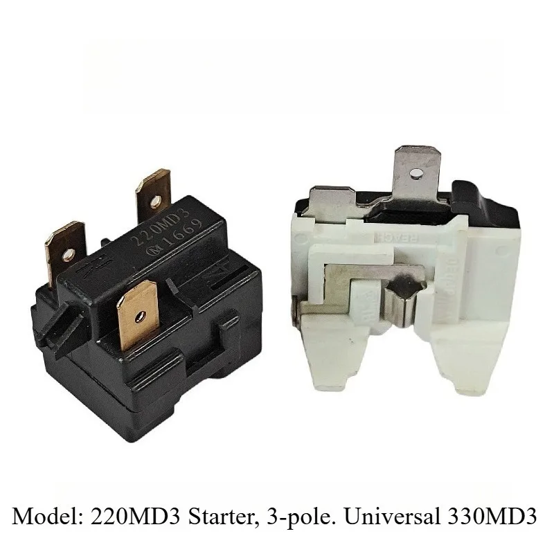 Suitable for  refrigerator starter 220MD3, overload protector 330MD3, freezer compressor starter, three-phase accessories.  1pcs