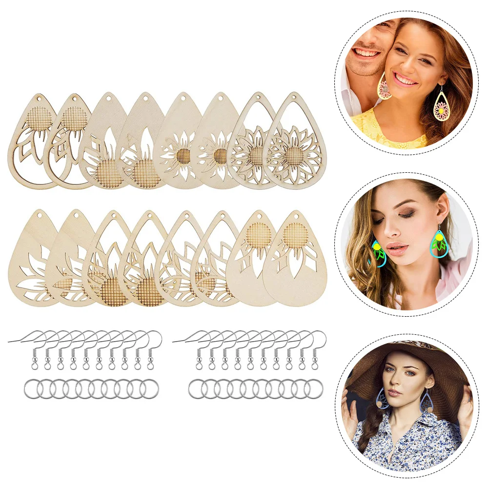 

1 Set Wooden Earring Charms Diy Kit African Style Dangle Earrings Supplies For Making Wood Jewelry Accessories Earring Making