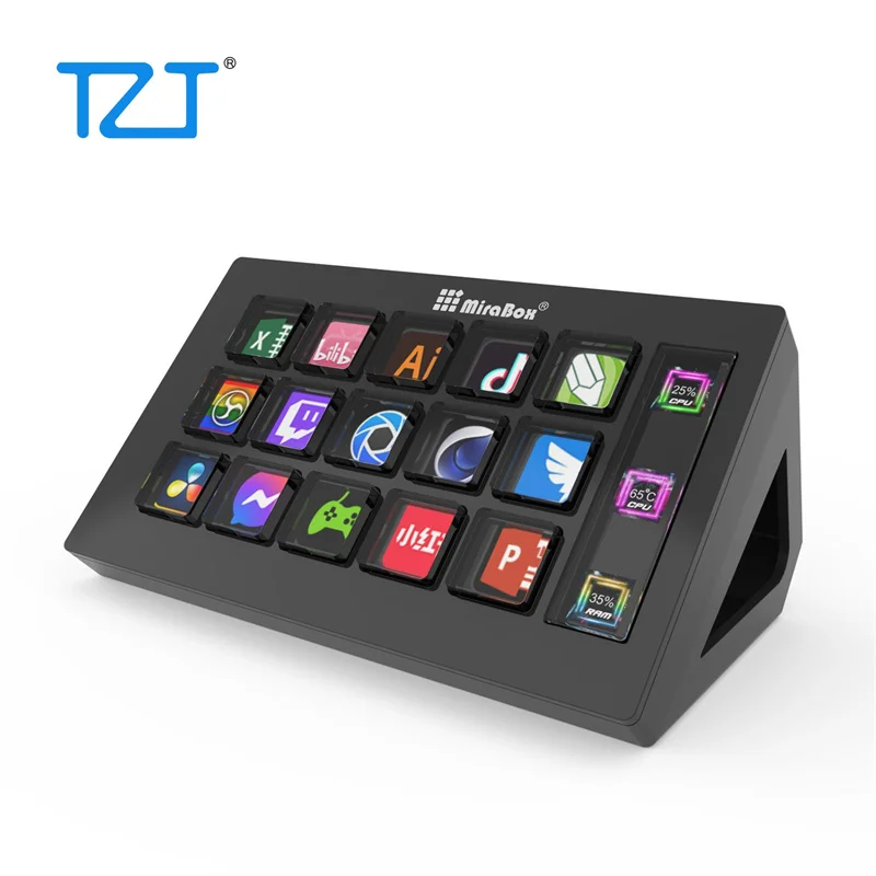 Teclado Visual MBOX 293S 15 Teclas LCD Branco/Preto