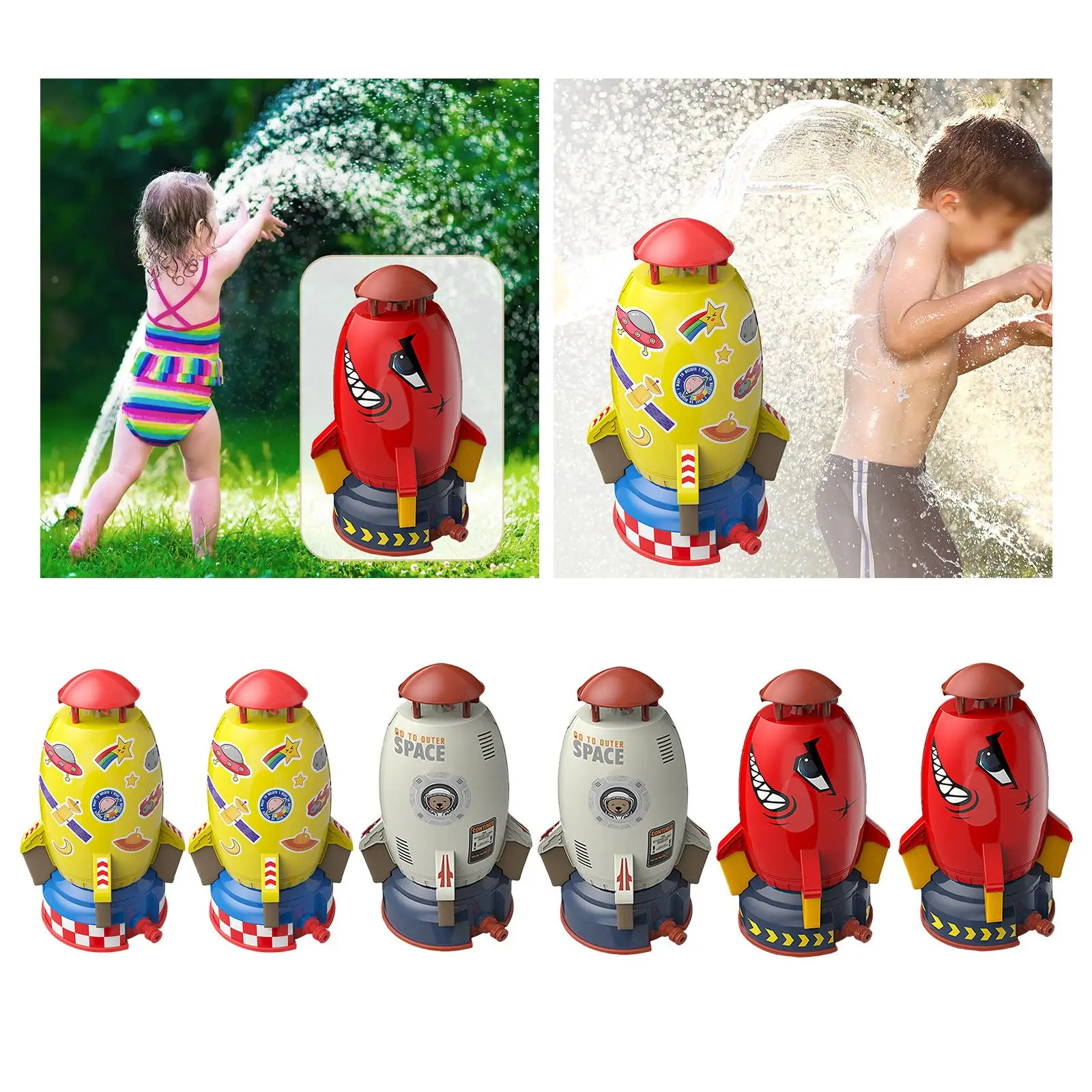 Juguete de juego de agua con forma de cohete, juguete de piscina duradero, juguete de baño para bebés para niñas y niños