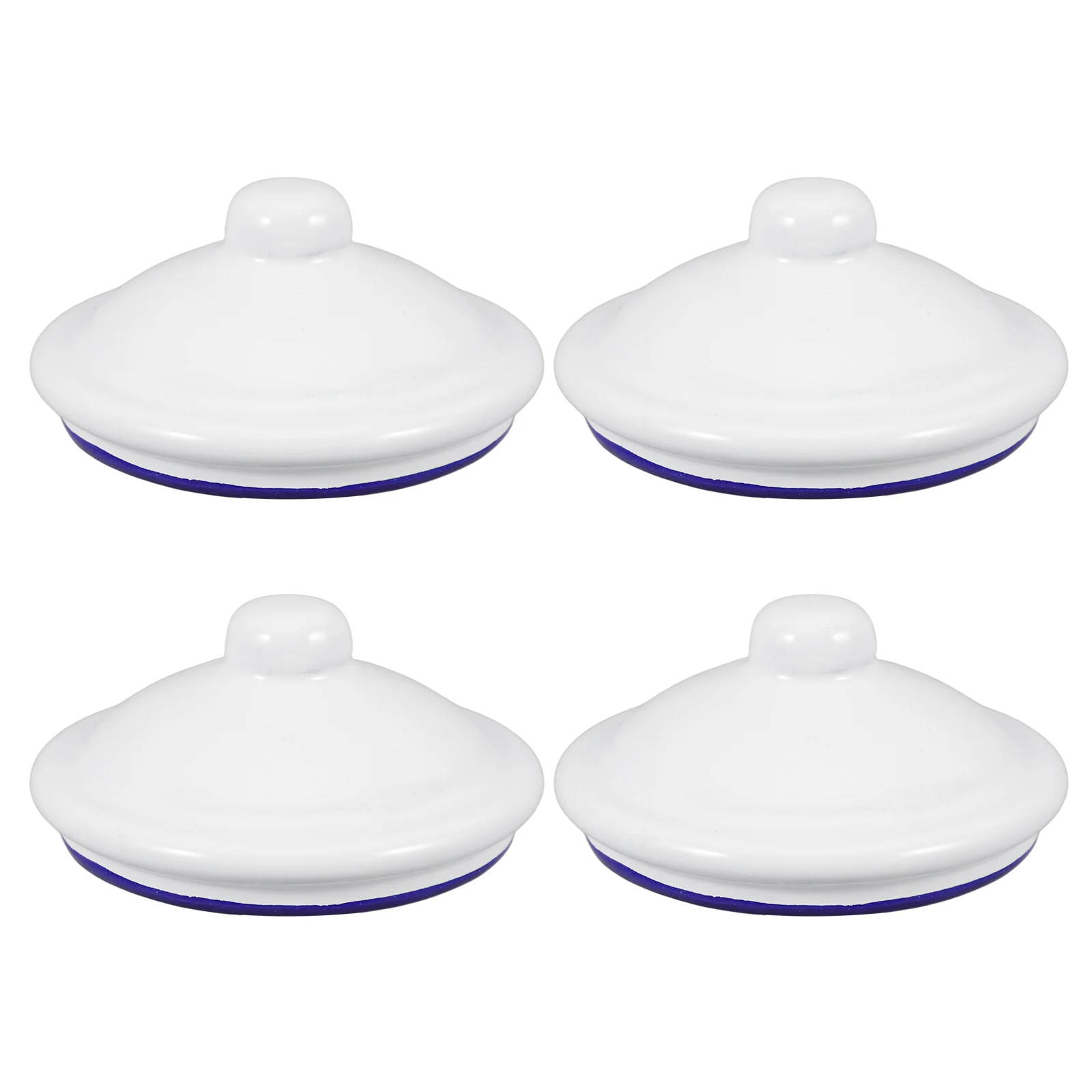 

4 Pcs Enamel Lid Tea Mugs Heat-resistant Cup Covers Replacement Retro Travel Lids for Cups